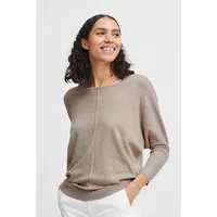 B.YOUNG Feinstrick Pullover mit U-Boot-Ausschnitt und Fledermausärmel, Größe:XL, Farbe:Cement