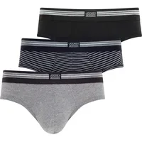 Jockey Slip Cotton Stretch Grau/Schwarz L 3er Pack