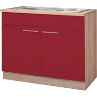 WIHO KÜCHEN Spülenschrank »Montana«, 100 cm breit rot