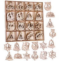 Brubaker 48-TLG. Weihnachtsanhänger Set - Baumschmuck aus Holz 3-4