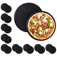Relaxdays 20 x Pizzablech, rund, antihaftbeschichtet, Pizza & Flammkuchen,