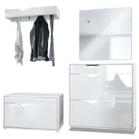 Vladon Kolmio Garderobenset 190x185x33 cm weiß