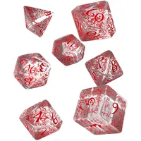 Q Workshop Elvish Translucent & red Dice Set (7)