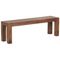 KADIMA DESIGN Sitzbank Braun, Holz, Echtholz, Rechteckig, 140x45x35 cm
