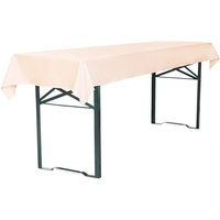TexDeko Tischdecke für Bierzeltgarnitur 140x220cm, waschbar Creme