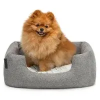 LIONTO Hundebett mit Wendekissen meliert grau