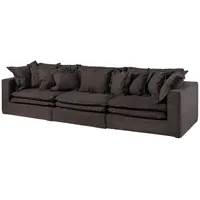 Massivmoebel24 Sofa 3-Sitzer 341x117x90 dunkelgrau SYLT