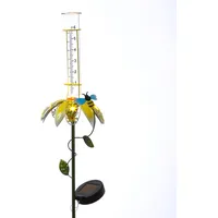 MARELIDA LED Solar Regenmesser mit Blume und Biene -