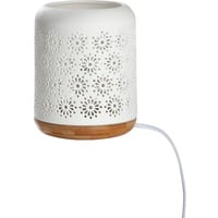 Gilde Lampe Zylinder Blume - weiß - H. 17,5cm