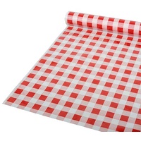 Papstar STARPAK Tischdecke Karo rot, weiß 80,0 cm x