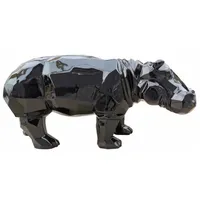 Casa Padrino Luxus Dekofigur Nilpferd Schwarz 80 x H.
