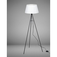 Trango Tripod Stehleuchte *WHITNEY* mit Lampenschirm aus weißem Stoff