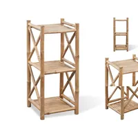 VidaXL Standregal mit 3 Böden Quadratisch Bambus