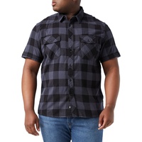 Brandit Textil Check Kurzarmhemd Black / Grey 2XL