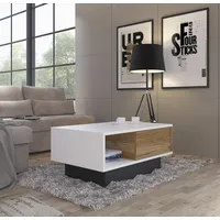 Die Möbelfundgrube Couchtisch alpinweiß - Catania Eiche 100 x