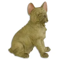 Casa Padrino Deko Skulptur Französische Bulldogge Beige / Rosa