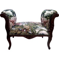 Casa Padrino Barock Schemel Hocker Gobelin / Braun -