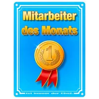 Speecheese Metallschild in 15x20 cm Mitarbeiter des Monats -