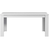 Forte Dining Tables Esstisch, Holzwerkstoff, Betonoptik Lichtgrau Weiß, 90