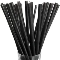 LUXENTU Papier-Trinkhalme, schwarz Papier, 25 cm Essen Ø Trinken,