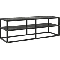 VidaXL TV-Schrank Schwarz mit Hartglas Marmor-Optik 120x40x40 cm