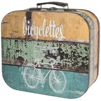 HMF VKO206 Vintage Koffer aus Holz, 32 x 29,5
