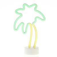 Satisfire LED Neonlicht Palme gelb grün Neonschild Leuchtfigur Batterie