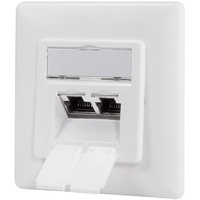 Logilink Cat.6A Netzwerkdose UP 2 x RJ45 geschirmt, signalweiß,