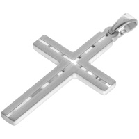 Trendor 63836 Herren-Halskette mit Kreuz-Anhänger 925 Silber