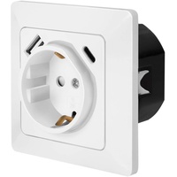 Logilink PA0253 - Unterputz-Steckdose, 1x CEE 7/3), 1x USB-A,