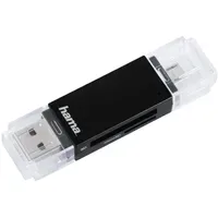 Hama USB-2.0-OTG-Kartenleser Basic SD und MicroSD Schwarz