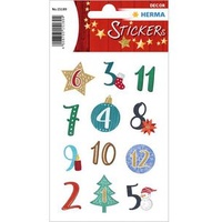 Herma Weihnachts-Sticker DECOR Adventskalenderzahlen Symbole