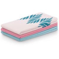 AmeliaHome 3er Set Geschirrtücher Baumwolle Küchentücher 50x70 cm Blätter