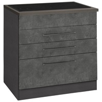 Kochstation Kochfeldumbauschrank »KS-Tulsa«, 80 cm breit, 2 Schubladen, 1