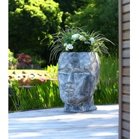 Gilde Pflanzgefäß Head - grau - H. 45cm x