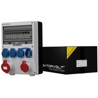 Doktorvolt Baustromverteiler 16A 32A 4x230V Stromverteiler mit Mennekes-Steckdosen FI-Schalter