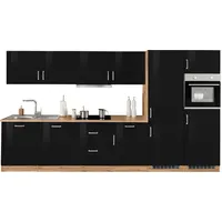 Kochstation Küchenzeile KS-Tinnum 360 cm schwarz