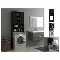VidaXL Waschmaschinenschrank Schwarz 64x25,5x190 cm