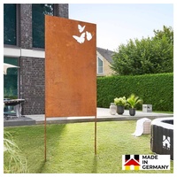 Home Deluxe Sichtschutz aus Qualitätsstahl butterfly - Rostoptik -