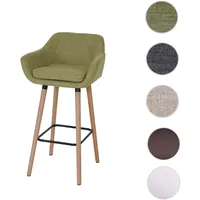 Mendler Barhocker Malmö T381, Barstuhl Tresenhocker MVG-zertifiziert Textil, hellgrün