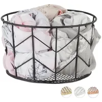 Relaxdays Drahtkorb Vintage Design Aufbewahrungskorb rund 22 x 22