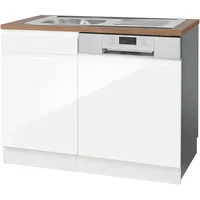 Kochstation Spülenschrank »KS-Virginia«, 110 cm breit, inklusive Einbauspüle weiß