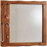 Wohnling Wandspiegel Flurspiegel Holz Massiv 80x80x3 cm
