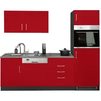 Kochstation Küchenzeile KS-Paris 230 cm rot