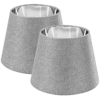 Navaris 2x Lampenschirm Tischlampe E27 rund - 16,2x15,3x22cm -