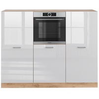 Vicco Küchenblock R-Line Weiß Hochglanz Backofen