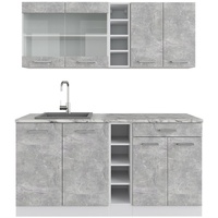 Vicco Küchenzeile R-Line 180 cm weiß/beton