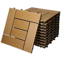 ECD Germany WPC Terrassenfliesen 30x30 cm 11Er Spar Set