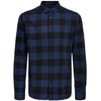 Only & Sons Onsgudmund LS CHECKED Shirt blau Knopfleiste
