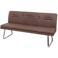 Mendler Sitzbank HWC-H70 Polsterbank Braun 180 x 40 x